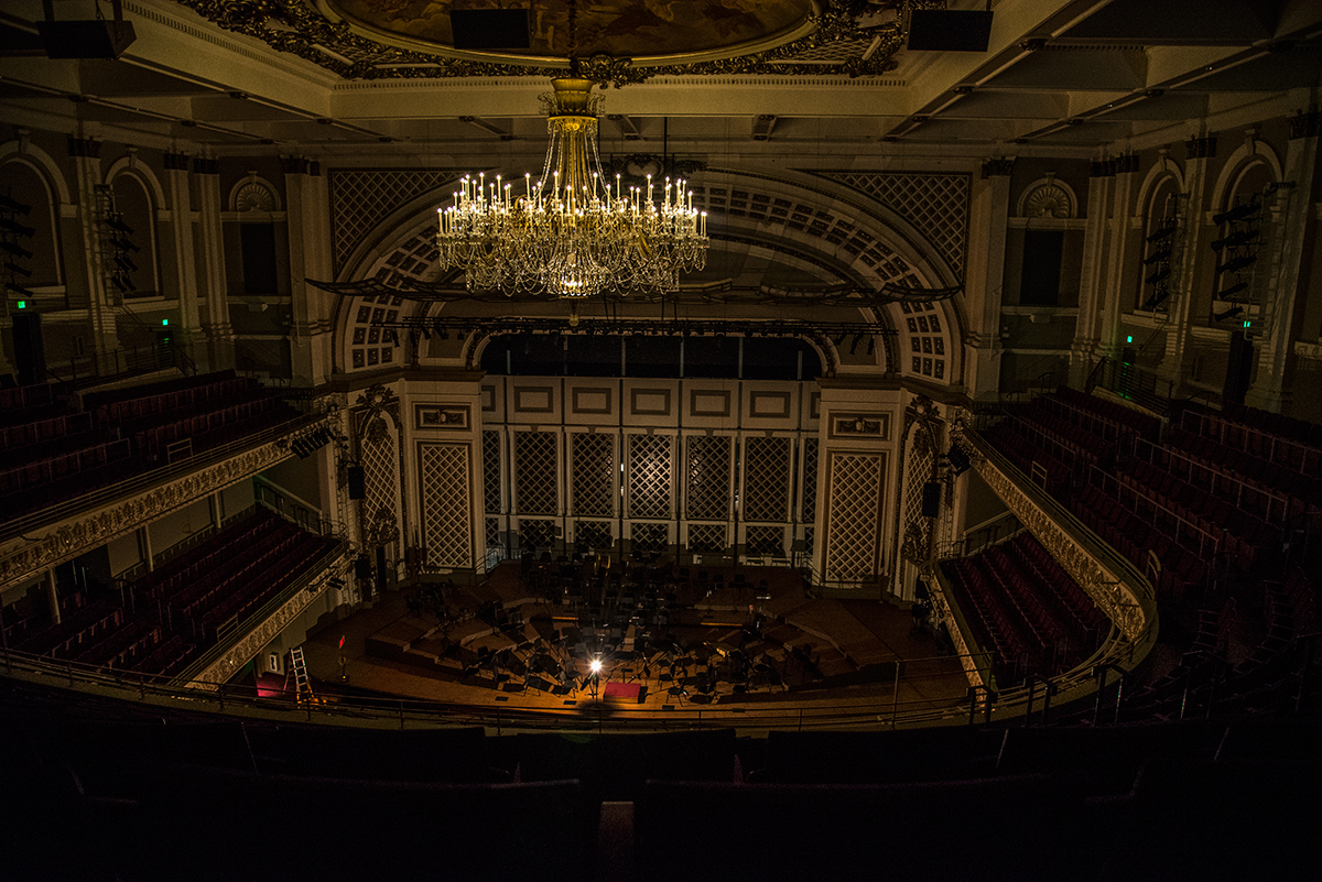Ghost light in Springer Auditorium, Cincinnati Music Hall