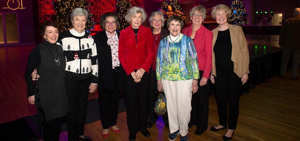 Friends night out at the Wurlitzer concert! L->R: Carolyn Rand, Betty Straus, Linda Siekmann, Marion Stites, Ann Wiethe, Alice Penrod, Betty Tonne, and Carol Parsons.