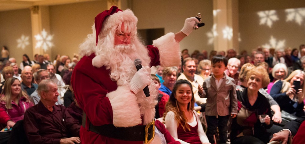 Santa Claus stopped by the Music Hall Ballroom to wish everyone a wonderful holiday season.