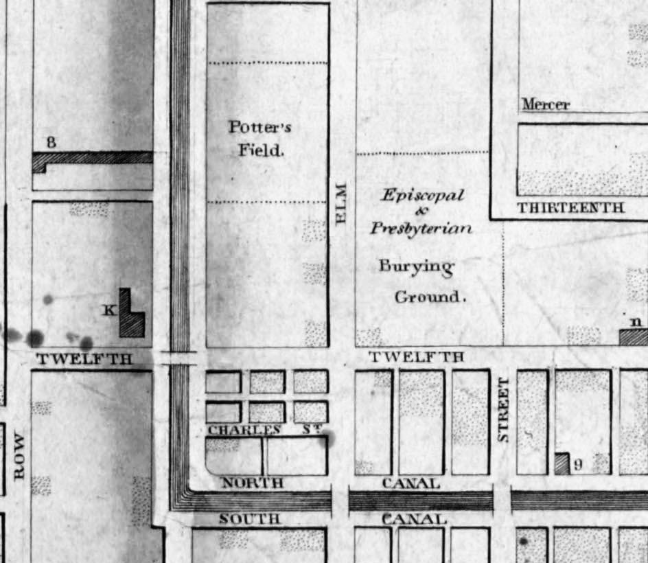 Map of Elm Street & area - 1830