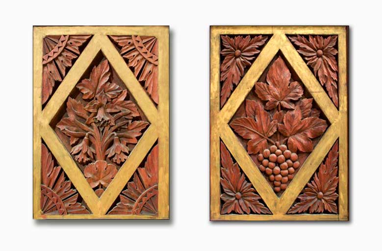 Two art-carved organ panels