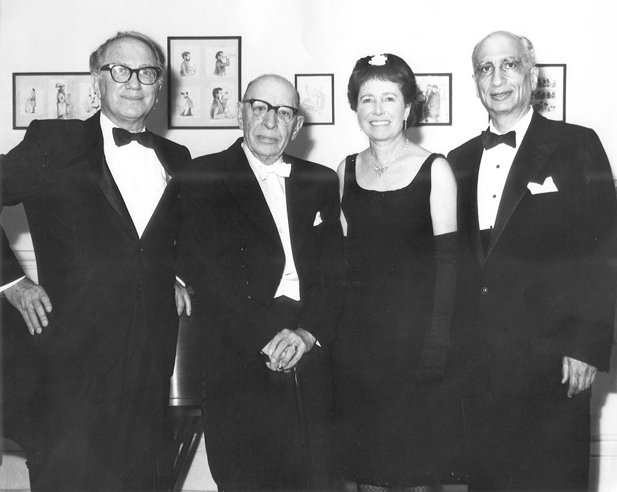Left to right: Ralph Corbett, Igor Stravinsky, Patricia Corbett, Max Rudolf