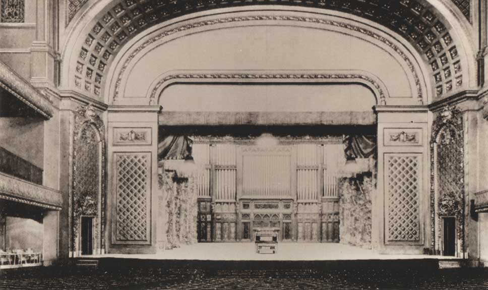 Stage with Proscenium and Organ, undated photo