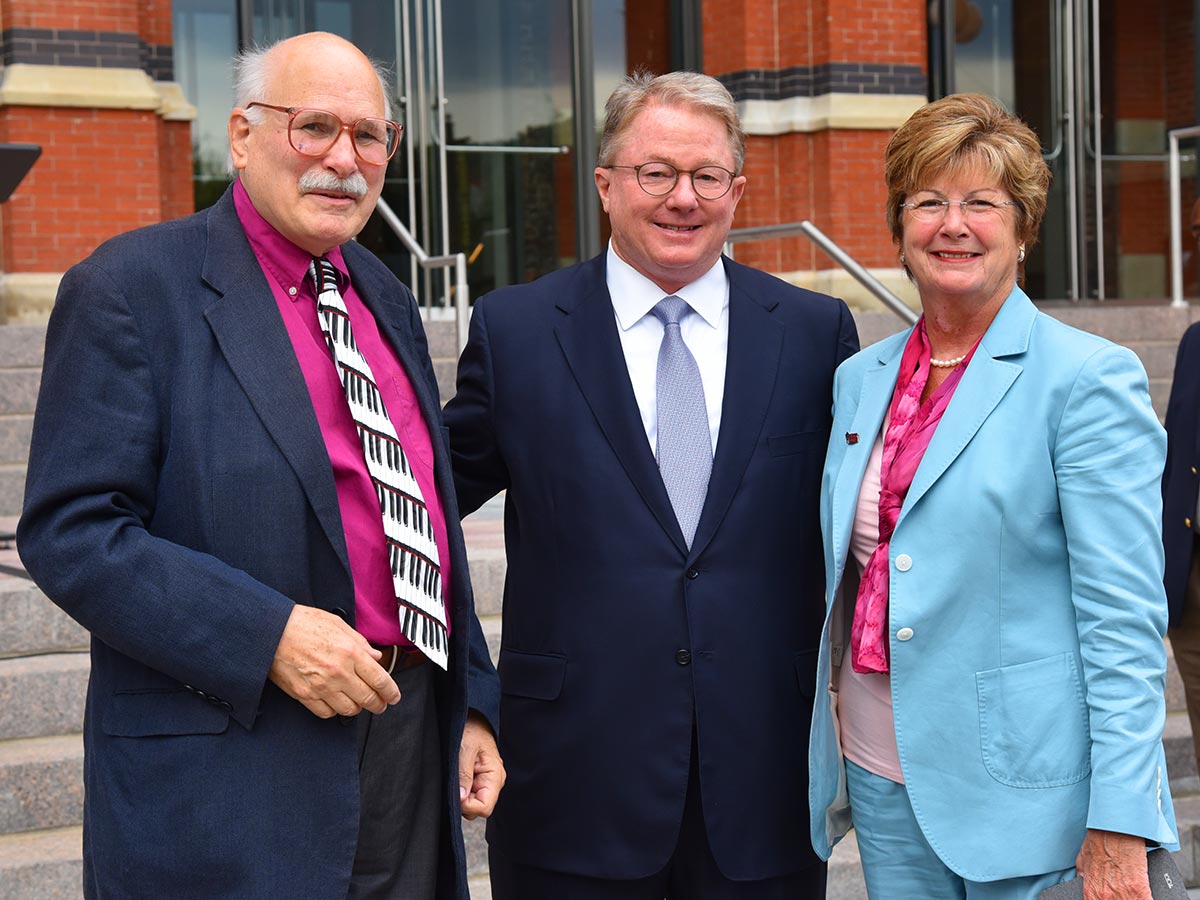 L-to-R: Architectural Historian Walter E. Langsam, SPMH President Peter E. Koenig, Roxanne Qualls, Board Member, MHRC