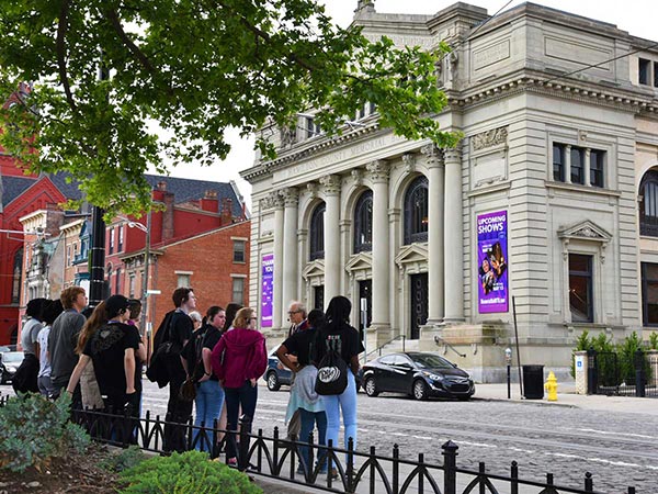 Music Hall outdoor tour includes neighboring structures