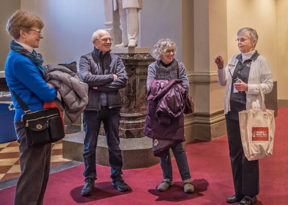 Are Music Hall tours entertaining? Yes! says anyone who has taken a tour with volunteer Sue Monteith.