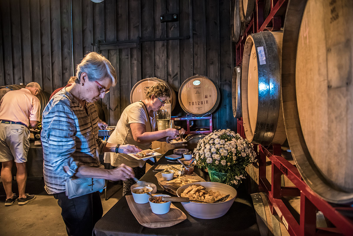 The catering tables provided a variety of delicious hot and cold bites