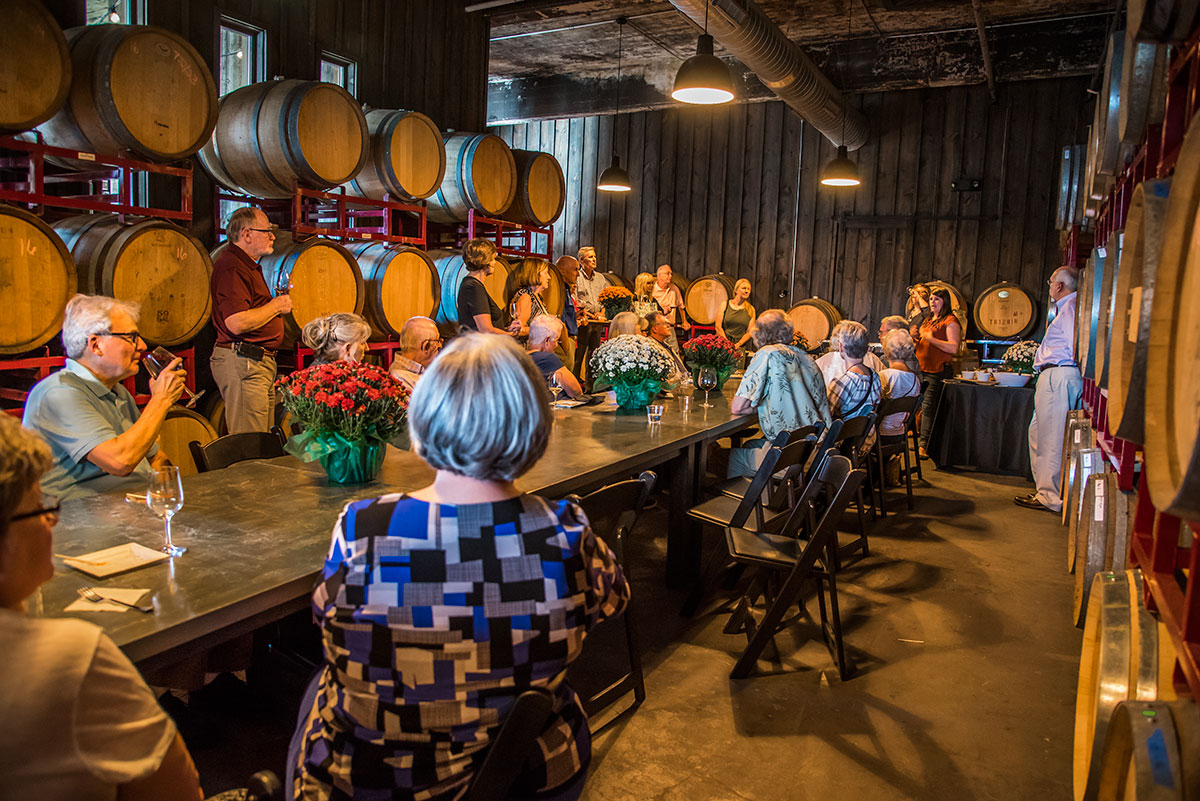 Kate MacDonald answers questions about winemaking from SPMH volunteers.