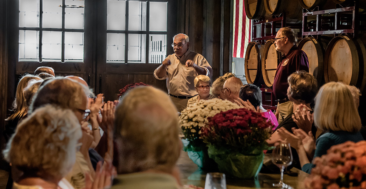 Scott acknowledged the talents of Cliff Goosmann, the SPMH volunteer who carved the beautiful plate and bowl.