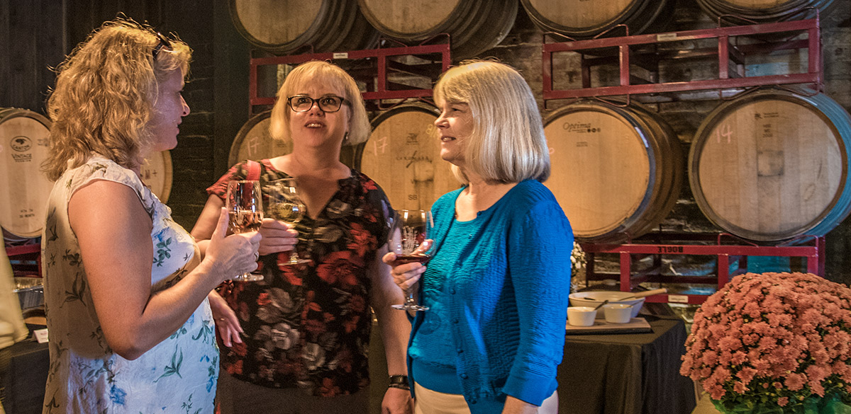 left to right: Music Hall event managers Terri Kidney and Kathleen Riemenschneider and SPMH volunteer Lynne Reckman