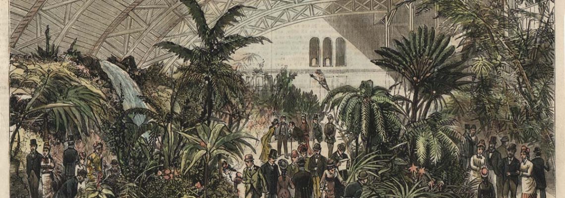 Sketch of the Horticultural (south) wing of Music Hall in 1879