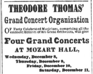 Ad - Theodore Thomas' Grand Concert Organization at Mozart Hall