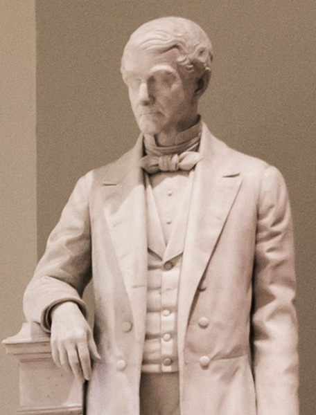 Reuben Springer Statue, vest unbuttoned