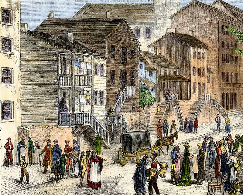 6 print titled Cincinnati In the Negro Quarter by Ernst von Hesse-Wartegg, 1876. Credit - North Wind Picture Archives