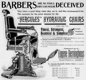 11-Ad for Berninghaus Baber Chair, in The Western Barber, 1898