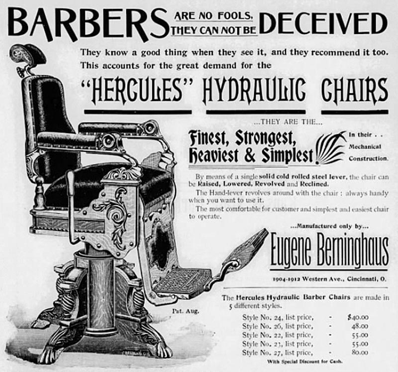 11-Ad for Berninghaus Baber Chair, in The Western Barber, 1898