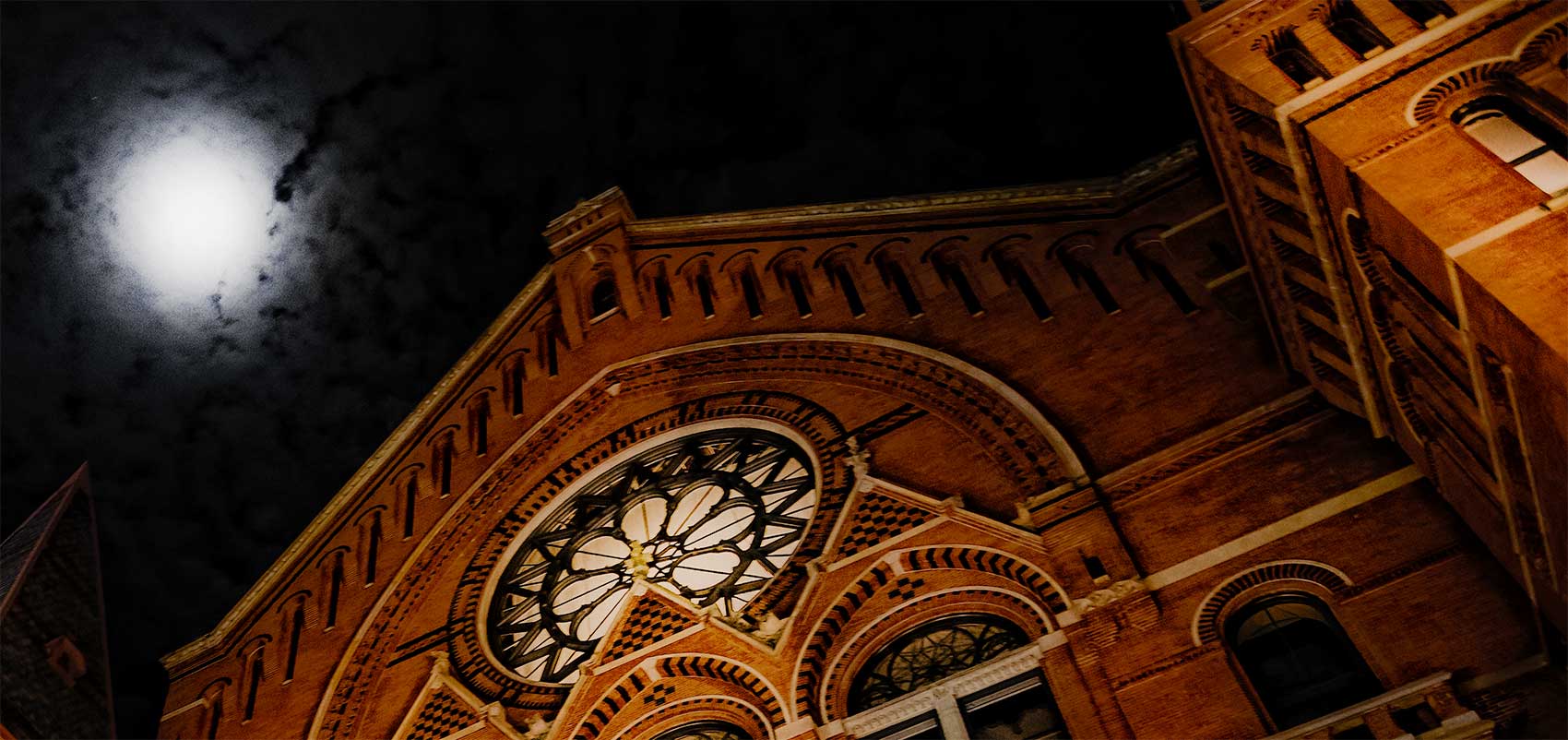 Full Moon over Music Hall following a Ghost Tour, January 2018