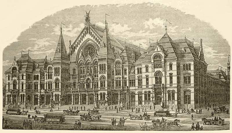 Engraving of Music Hall, 1879