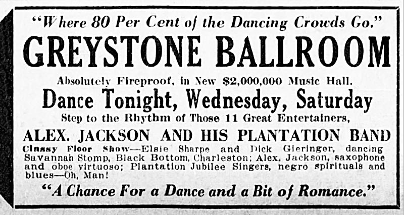 05 Alex. Jackson and His Plantation Band Ad, Cincinnati Enquirer, February 26, 1928.