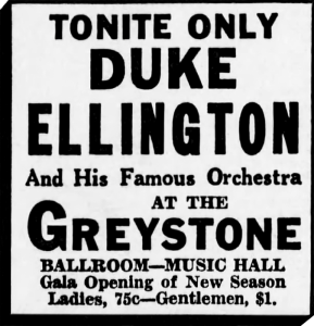 Duke Ellington Ad, Cincinnati Enquirer, September 9, 1931