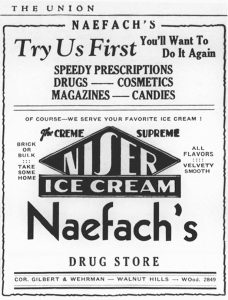 Naefach’s Drug Store, Walnut Hills, The Union, March 15, 1934