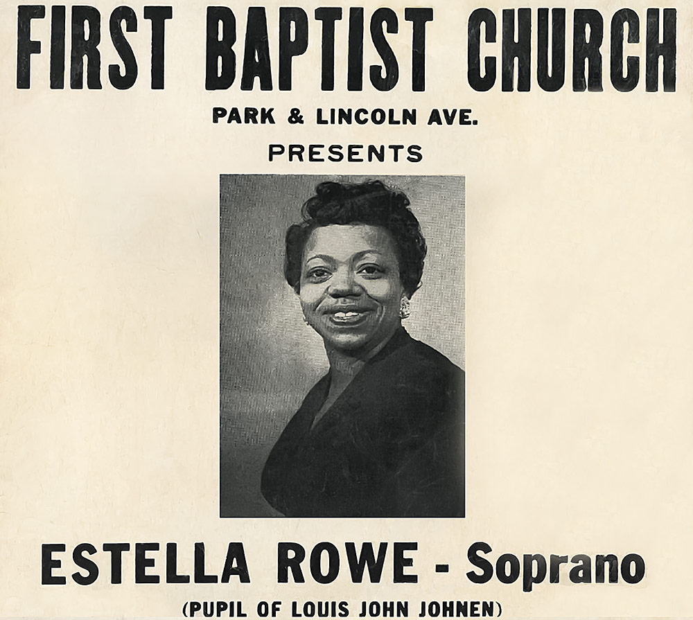 Estella Rowe Poster for Recital at the First Baptist Church, Courtesy of Donald Hurd