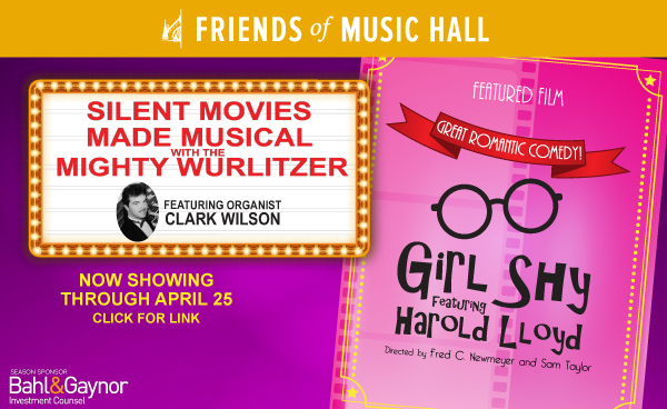Girl Shy with Clark Wilson at the Wurlitzer keyboard now showing through April 25, 2021
