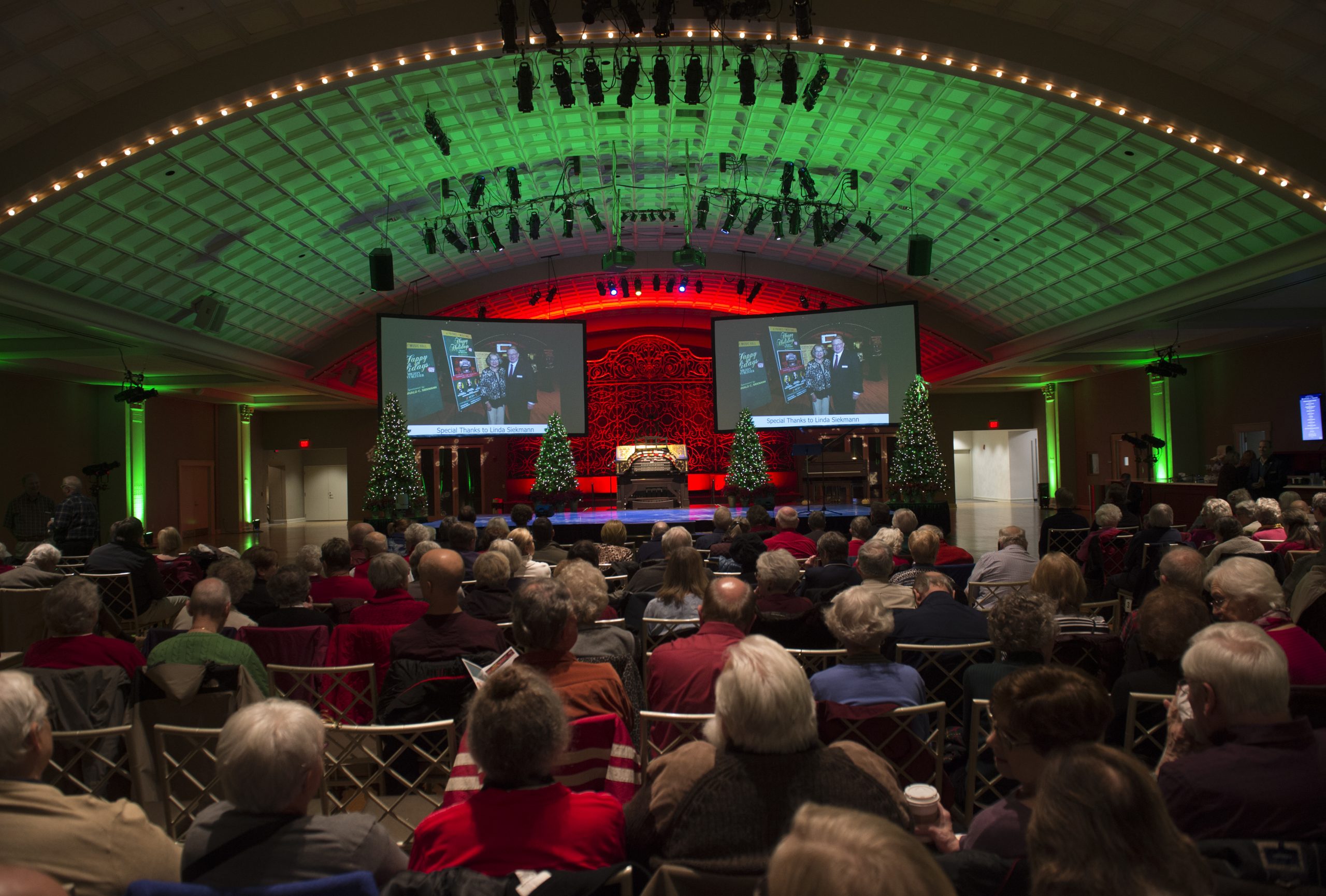 Happy Holidays with the Mighty Wurlitzer Organ takes place December 10, 2021 in the Ballroom