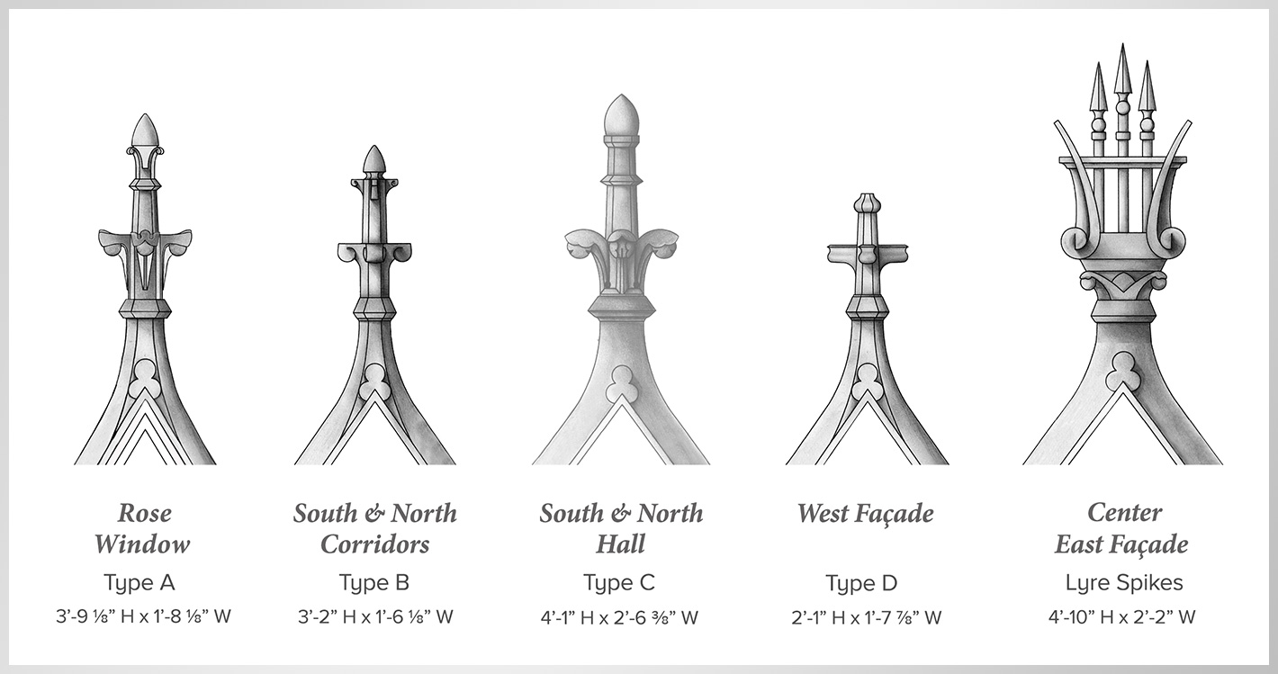 Finial Restoration Project Drawings of Finials & Lyre