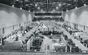 Cincinnati Music Hall, 1928 Home Beautiful Show, north wing showing model home and exhibits