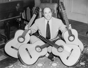 Carlos Montoya with four guitars