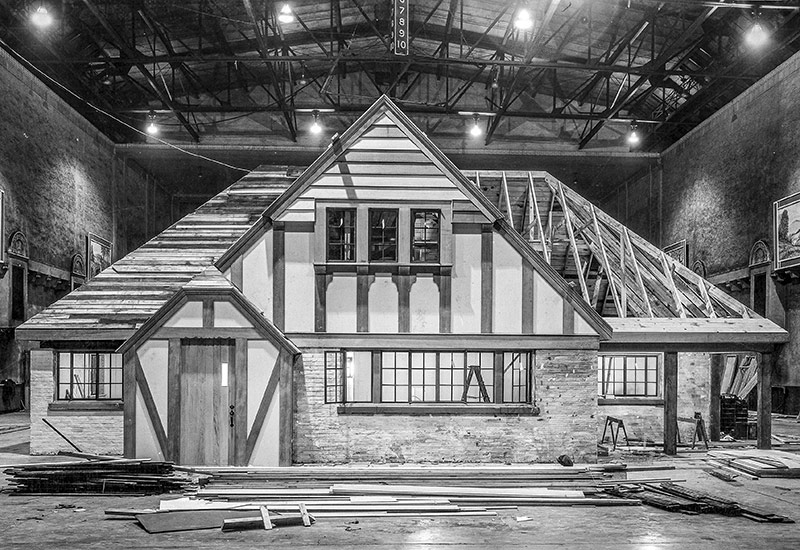The 1934 model home, under construction in Music Hall.