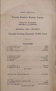 Program, Memorial Hall Recital, Sept. 24, 1925, NRW Scrapbook, Wyoming Historical Society