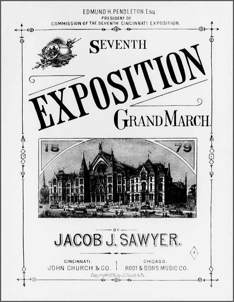 Cover of the Seventh Exposition Grand March by Jacob J. Sawyer, 1879