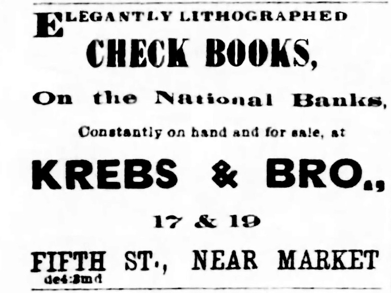 Krebs & Bro. Ad, Pittsburgh Daily Post, Dec. 19, 1866, p.3.