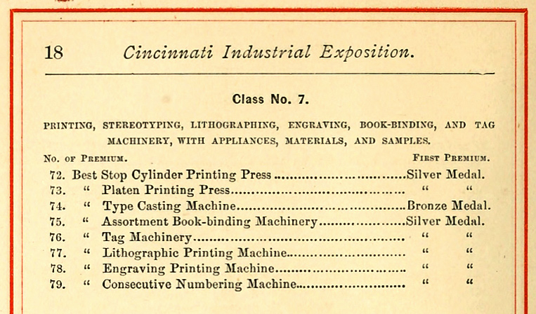 Cincinnati Industrial Exposition Rules, 1872 Cover by Ehrgott & Krebs Lith.