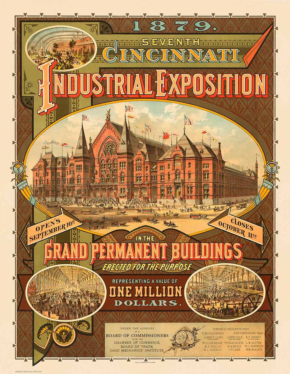 (2. 1879 Seventh Cincinnati Industrial Exposition Poster by Krebs Lithographing Co.