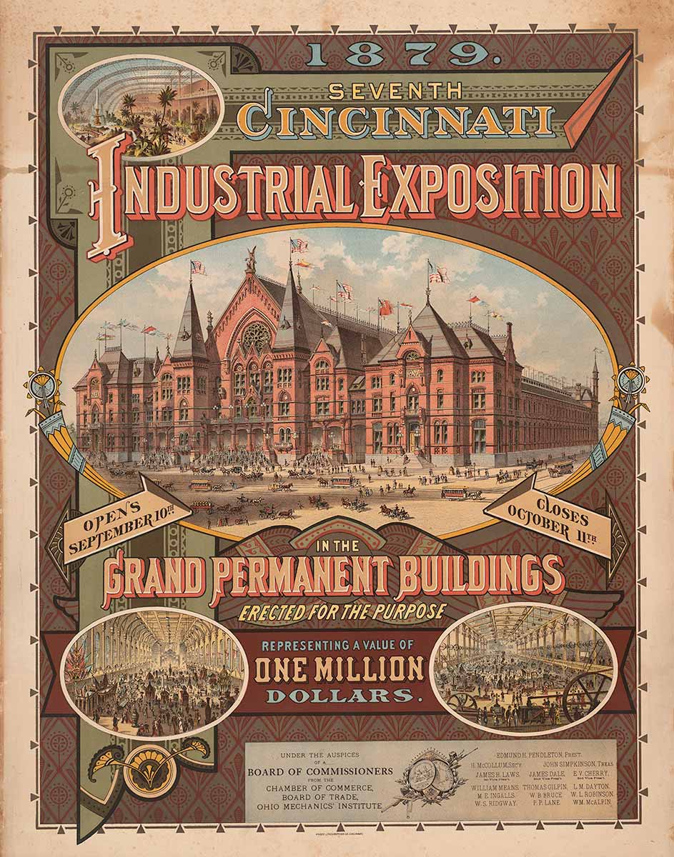 1879 Seventh Cincinnati Industrial Exposition Poster by Krebs Lithographing Co.