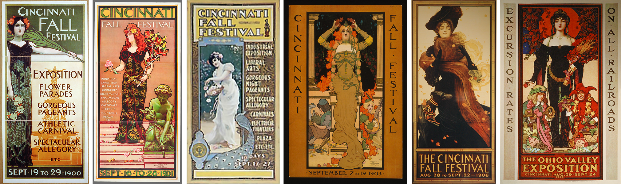 Cincinnati Fall Festival Posters 1900 thru 1910