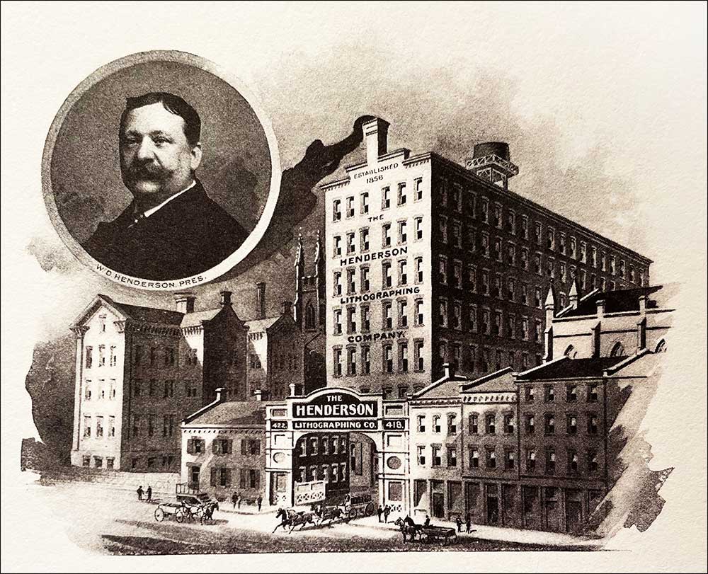 W.D. Henderson, Pres. The Henderson Lithographing Co. Engraving, Lithography in Cincinnati, Klein.