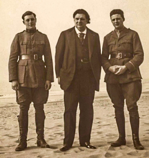 Eugene Ysaye with Sons: Gabriel (left) and Theodore (right).
