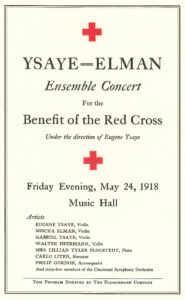 Program for a concert benefiting the Red Cross on May 24, 1918.