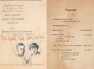 CSO Concert Program Honoring Their Majesites, Oct. 22, 1919.