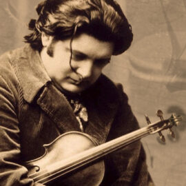 Eugene Ysaye with his Stradivarius violin