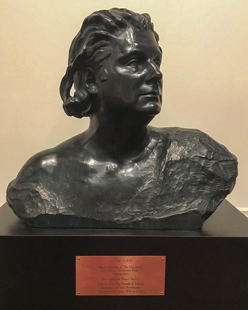 Bronze Bust of Eugène Ysaÿe by Victor Rousseau in Music Hall.