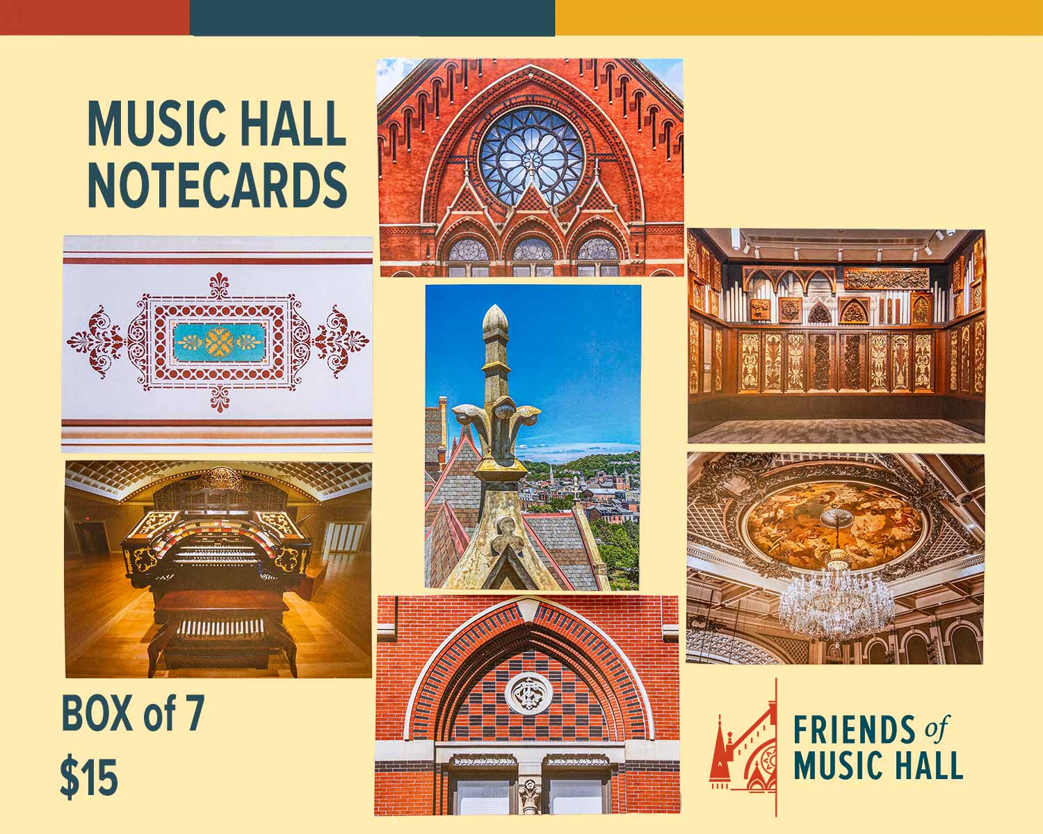 Music Hall Notecards - package of  7
