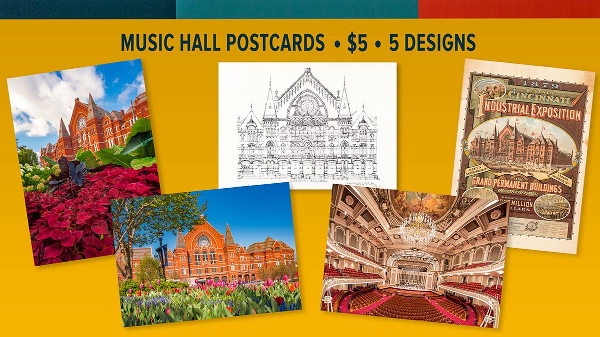 Music Hall postcards - 5 designs