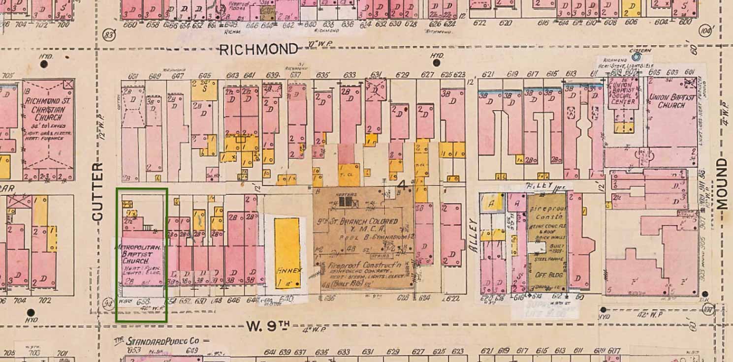 Metropolitan Baptist Church-658 W. 9th, 1904 Sanborn Insurance Map V.1, #52