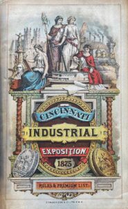 Photo of 1875 Cincinnati Industrial Exposition Rules & Premium List, donated to FMH by Mr. Spiess