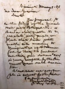 Photo of a Letter from Julius Dexter to Isaac Graveson, Feb. 9, 1878